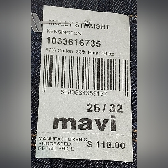 Mavi Dark Wash Molly Straight Stretch Jeans NWT - Picture 3 of 11